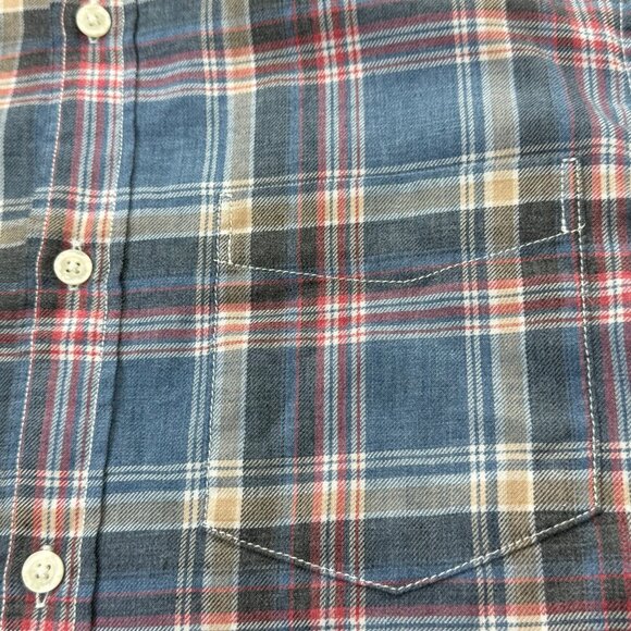 Gap Button Front Long Sleeve Shirt NEW Blue Plaid Mens Medium - Picture 4 of 11